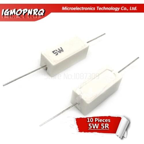 10pcs 5W 5 ohm Cement resistance 5R 5ohm 5W-5R