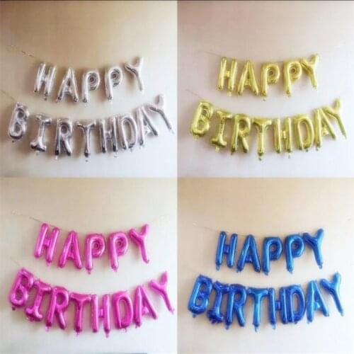 16-Inch Happy Birthday English Letter Set Aluminum Film Balloon Imitation American Rose Gold Birthday Aluminum Foil Balloon
