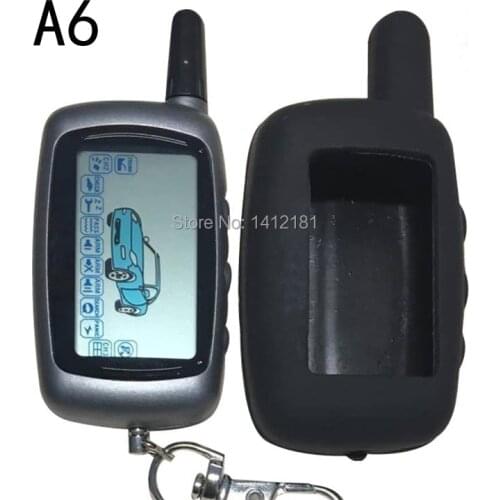 A6 LCD Remote Control Key + Silicone Case for Two way Car Alarm Twage Starline A6 Keychain KGB FX-3 FX3 FX 3 Jaguar EZ-Alpha