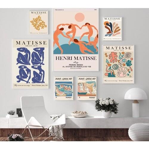 Abstract Matisse and Picasso Inspired Art Posters Retro Wall Art Canvas Painting Prints Minimalism Pictures Nordic Home Decor