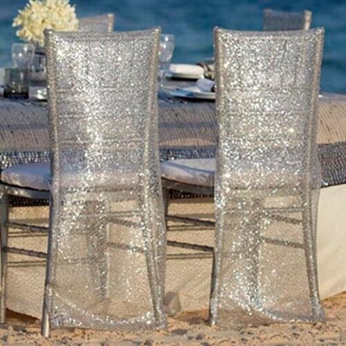 Banquet housse de chaise decor New Universal Sequin Chair Cover Wedding Dining Room Sequin Chair Cover for Hotel Party