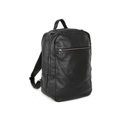 FREE Ship Factory Price Fashion Simple Style Mens Black Brown 100% Real Leather Backpack Travel Bag School Bag Book bag M156