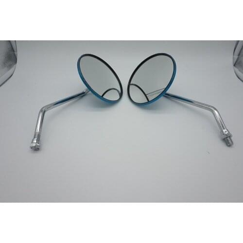 A155 2 pieces/pair Universal Motorcycle Back View Mirror Round Shape Rearview Side Mirrors For GN125-8 Motorbike 10mm Clockwise