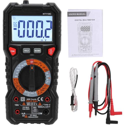 HT118C Digital Multimeter Digital Display Intelligent Anti-Burn Electrician Maintenance Capacitance Meter multimetroTester