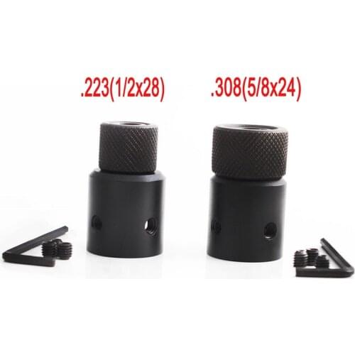 Barrel End Threaded Adapter .223(1/2-28) .308(5/8-24) for Ruger 10/22 thread adaptor with knurled Steel Thread Protector VI05084