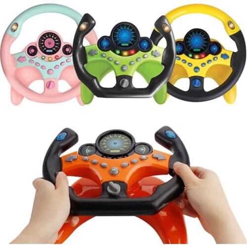 Eletric Simulation Steering Wheel Toy with Light Sound Baby Kids Musical Educational Copilot Stroller Steering Wheel Vocal Toys