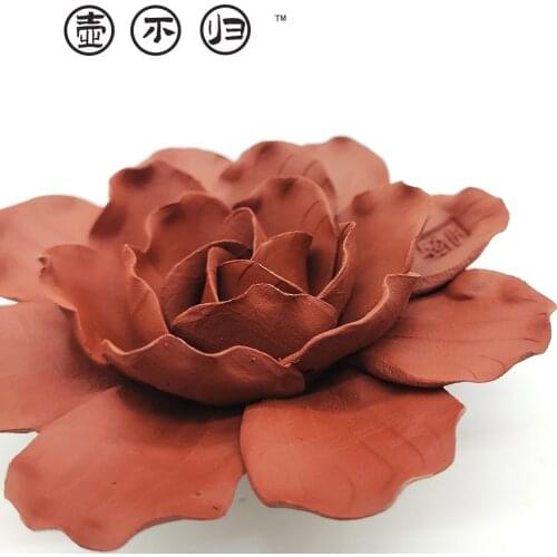 Handmade camellia purple clay tea pet large medium small ornaments home decoration creative tea sets tea decorations