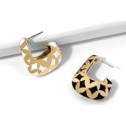 Fashionable women drop oil earrings unique design high-end metal earrings popular boutique jewelry ball party gift jewelry