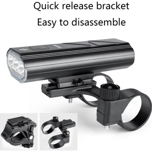 MTB Bike Front Light USB Rechargeable Bicycle Flashlight Headlight Mount Holder X3UA