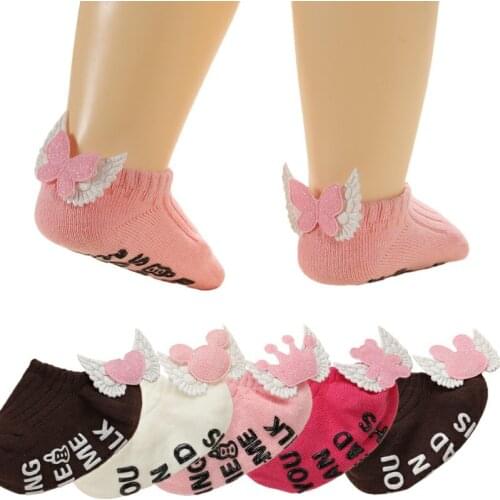 Girl Baby Socks Cartoon Angel Wings Princess Socks Anti-slip Newborn Toddler Socks Children Girl Socks Baby Socks Kids Clothes