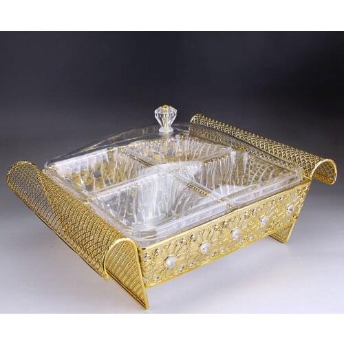 Main photo source Dry fruit lattice with cover European high-grade candy box transparent seeds snacks dried fruit plate wedding