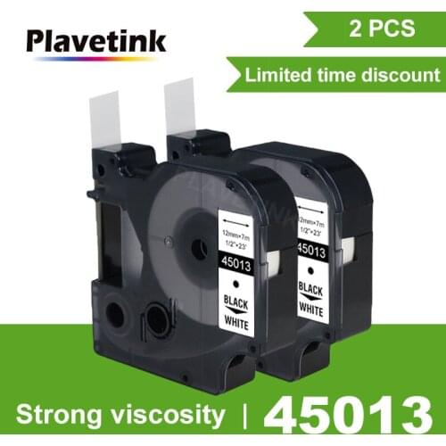 Plavetink 2PCS 12mm Compatible for Dymo D1 Label Printer Ribbon Tape 45013 45010 45017 for DYMO Label Maker LabelManager 160 280
