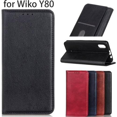 For Wiko Y80 Luxury Magnetic Lychee PU Leather Flip Case, WIKOY80 Wallet Stand Cover fundas