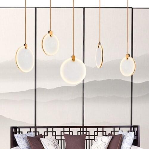 Modern minimalist restaurant front desk single head three head Pendant Lights stairs duplex floor Nordic bedroom bedside lamp