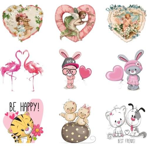 Iron-on Transfers for Clothing Cute Patches Thermo Transfer Sticker on Clothes Diy Angel Patch Fusible Vinyl Adhesive Stripe C