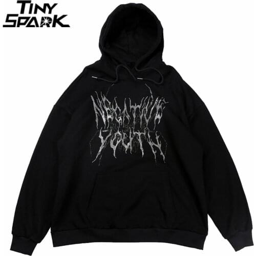 Hip Hop 2021 Men Oversize Hoodie Sweatshirt Streetwear Spider Web Pullover Harajuku Cotton Oversized Sweatshirt Loose Casual