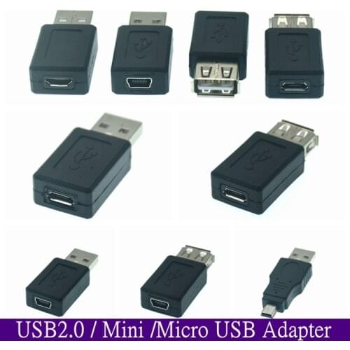 USB 2.0 A Male To Female Micro USB Mini Date Changer Adapter Converter USB Adapter Computer Mobile Phone Interface Devices
