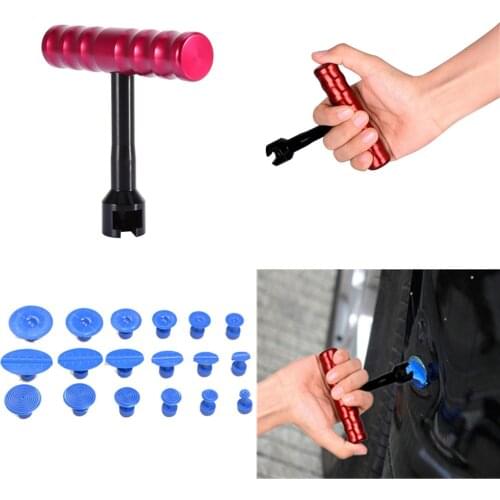 High quality Car Tool T bar dent Panel Paintless Hail Repair Tool Dent Lifter Removal Tool 18pcs Puller Tabs for Car Body Repair