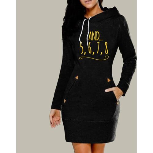 Funny and 5 6 7 8 Dance Teacher Letter Print Hoodie Ladies Women Hoodie Fashion Streetwear Camisetas