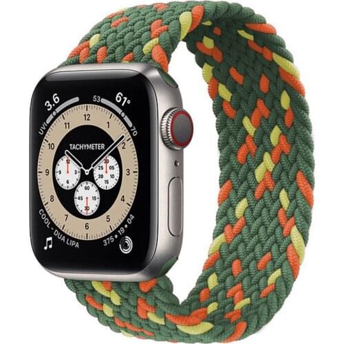 Apple Watch Strap 3 4 5 SE 6 44 Braided Solo Loop Strap for Apple Watch Band 44mm 40mm 42mm 38mm Nylon Elastic Fabric Bracelet