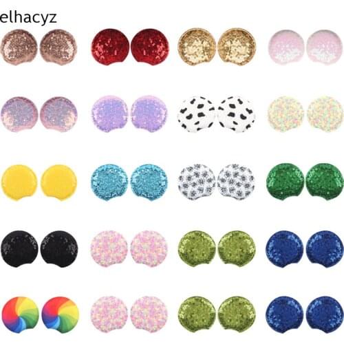 10pairs/lot 2.8'' Small Glitter Sequins Mouse Ears Pads for Kids Headband Women Hairband Cute Party Mini DIY Hair Accessories