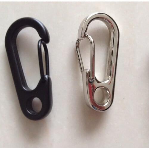 10pcs Black Alloy D-Type Carabiner Outdoor Spring Snap Clip Hooks Keychain Climbing Camping Hiking Carabiner