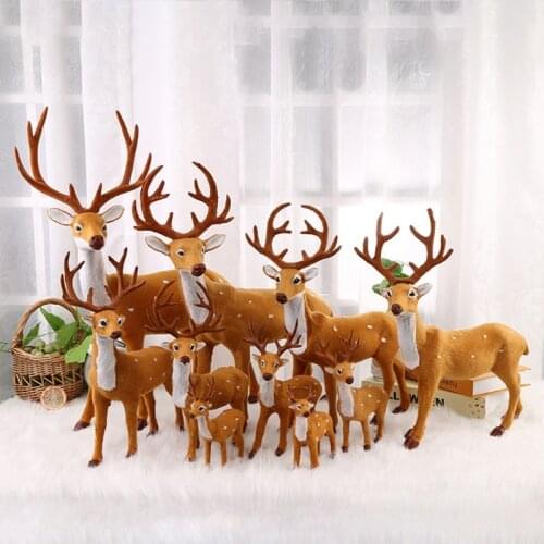 15/20/25/30/35cm Simulation Plush Reindeer Christmas Deer Xmas Elk Decorations for Home Merry Christmas New Year Ornaments K0AB