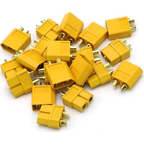 200pcs (100 Pairs) XT60 Plug Battery Connector Set Male Female 3.5mm Golden Banana Plug for RC Parts