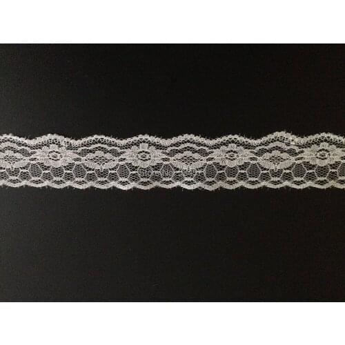 3.5 cm width 50meter ivory lace trimming flower sytle inelastic non stretchy wave lace for garment sewing headband handicraft