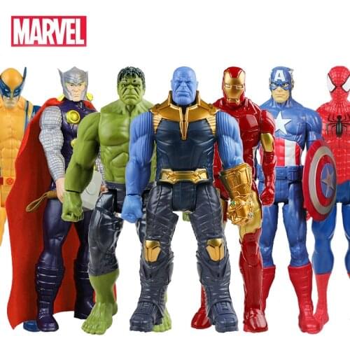 30cm Marvel Super Heroes Avengers Endgame Thanos Hulk Captain America Thor Wolverine Venom Action Figure Toys Doll for Kid Boy