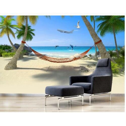 3d name wallpapers Dolphin seaside landscape backdrop wall mural photo wallpaper Home Decoration