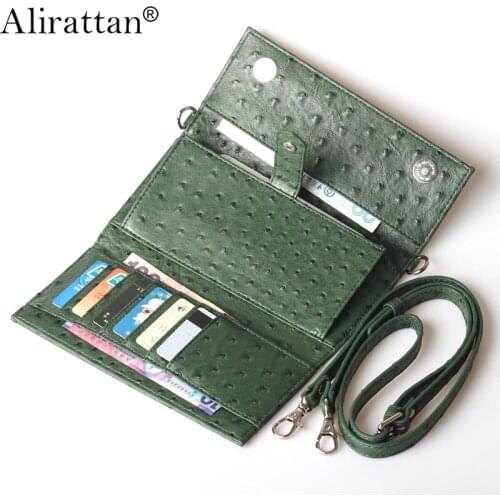 Alirattan New Phone Wallet Pouch for Women 2021 Phone Card Holder Ostrich ID Holder Pouch Wallet Phone Bag iPhone XS Max XR INS