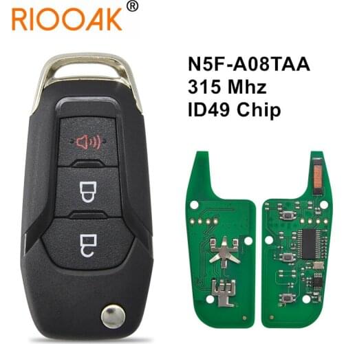 Car Remote Key N5F-A08TAA ID49 Chip 315 Mhz Auto Smart Control HU101 Flip Key For Ford F150-F550 Fusion Explorer