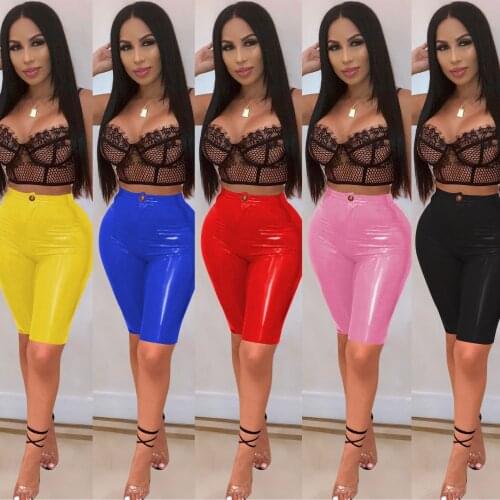 5 Color PU Leather Pants Women Sexy Fashion Spring Autumn Faux Leather Biker Pants Cool Skinny Party Club Wear Pants 2019 New