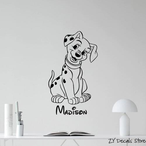 Dalmatian Custom Name Personalized Wall Decal Puppy Vinyl Sticker Decor Pets Dogs Wall Decals Animals Wall Sticker L495