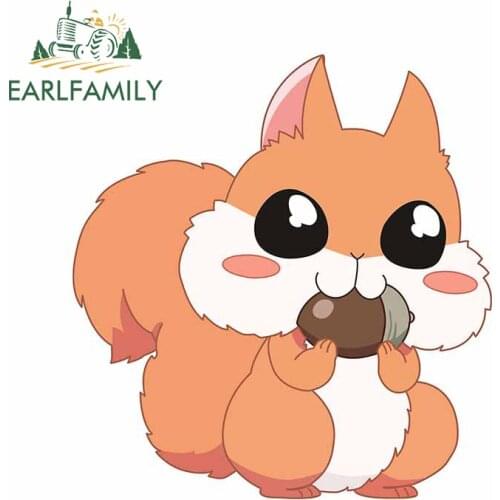 EARLFAMILY 13cm x 12cm for Chipmunk Eating A Nut Car Sticker Motorcycle Helmet Creative Personality Laptop Decal Fold GTR EVO SX