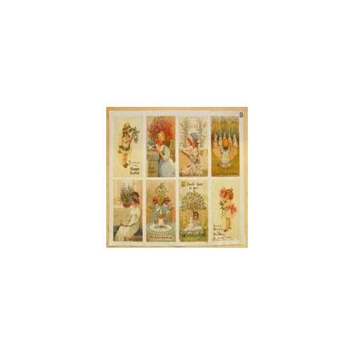 30x40cm 3 Designs beautiful dressing girls green girls & angels vintage zakka cotton linen fabric for DIY Sewing Home decoration