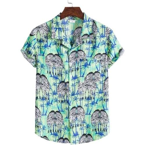 Printed Hawaiian Shirts for Men Casual Button Up Hawaii Print Beach Short Sleeve Shirts Summer Holiday Camisa Tops Harajuku