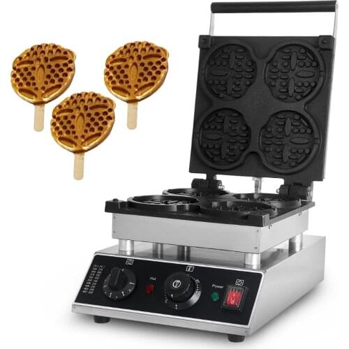 Electric Waffle Maker 4 Pcs Commercial Round Waffle Machine Oven non-stick surface Waffle Muffin Machine Waffle Cake Baker