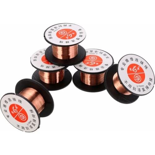 5pcs 0.1mm Copper Soldering Solder PPA Enamelled Repair Reel Welding Wire Reel Roll for Welding Repair Tool