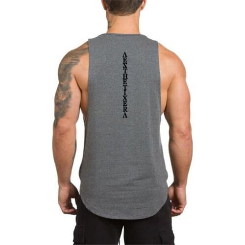 New Brand Mens Tank Top Fashion Workout Vest Cotton Gym Clothing Bodybuilding Musculation Fitness Singlet Sleeveless Sport Shirt