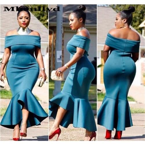 Mbcullyd African Mermaid Bridesmaid Dresses Off Shoulders Asymmetrical Maid of Honor Gowns Plus Size Prom Party vestido madrinha