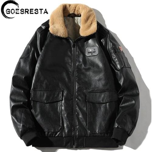 2020 Autumn Winter Motorcycle Causal Leather Jacket Coat Men Fashion Fur Collar Biker Design Harajuku PU Leather Jacket Men