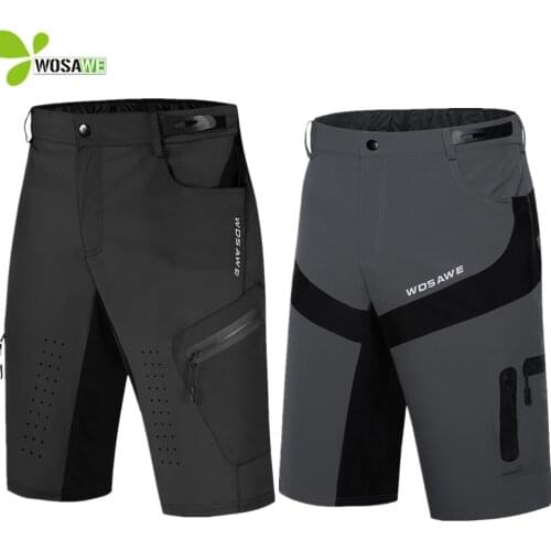 WOSAWE Mens Loose Fit Cycling Shorts Gel Pad Running Bicycle Downhill Clothing Sports Short Summer MTB Mountain Bike Underpants