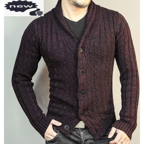 Mens Spring Slim Fit Knitwear Sweater Cardigan Casual Single Breasted Knitted Outwear Coat Streetwear Sueter Hombre Cardigans