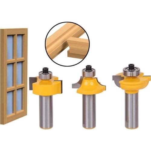 3 Pcs 1/2'' Shank Door Frame Knife Cutter Panel Cabinet Router Bits Set Milling cutter Power Tools Door knife Wood Cutter