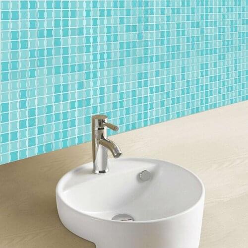 10pcs/lot 3D Ocean Color Tile Brick Stickers For Bathroom Kitchen Renovation Home DIY Improvement Waterproof Mosaic Wallpapers