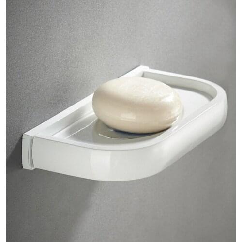 Wall-mounted Soap Dish, Brass Bathroom Hardware Pendant, Simple Roasted White Paint Soap Dispenser, Bathroom Accessories