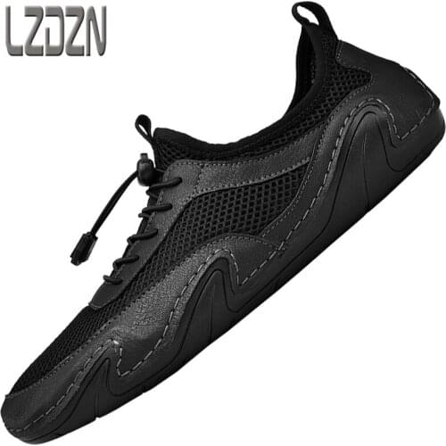 Genuine Leather Cowhide New Trendy Shoes All-Match Mens Shoes Peas Summer Thin Work Soft Bottom British Tourism and Leisure