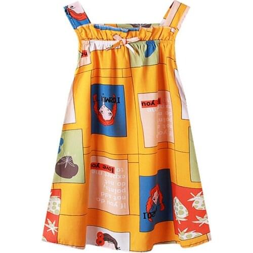 2021 Wholesale Childrens Summer Adorable Baby Girls Dresses Kid Clothing Girls Girl Causal Brown Checked Dress Girls Dress
